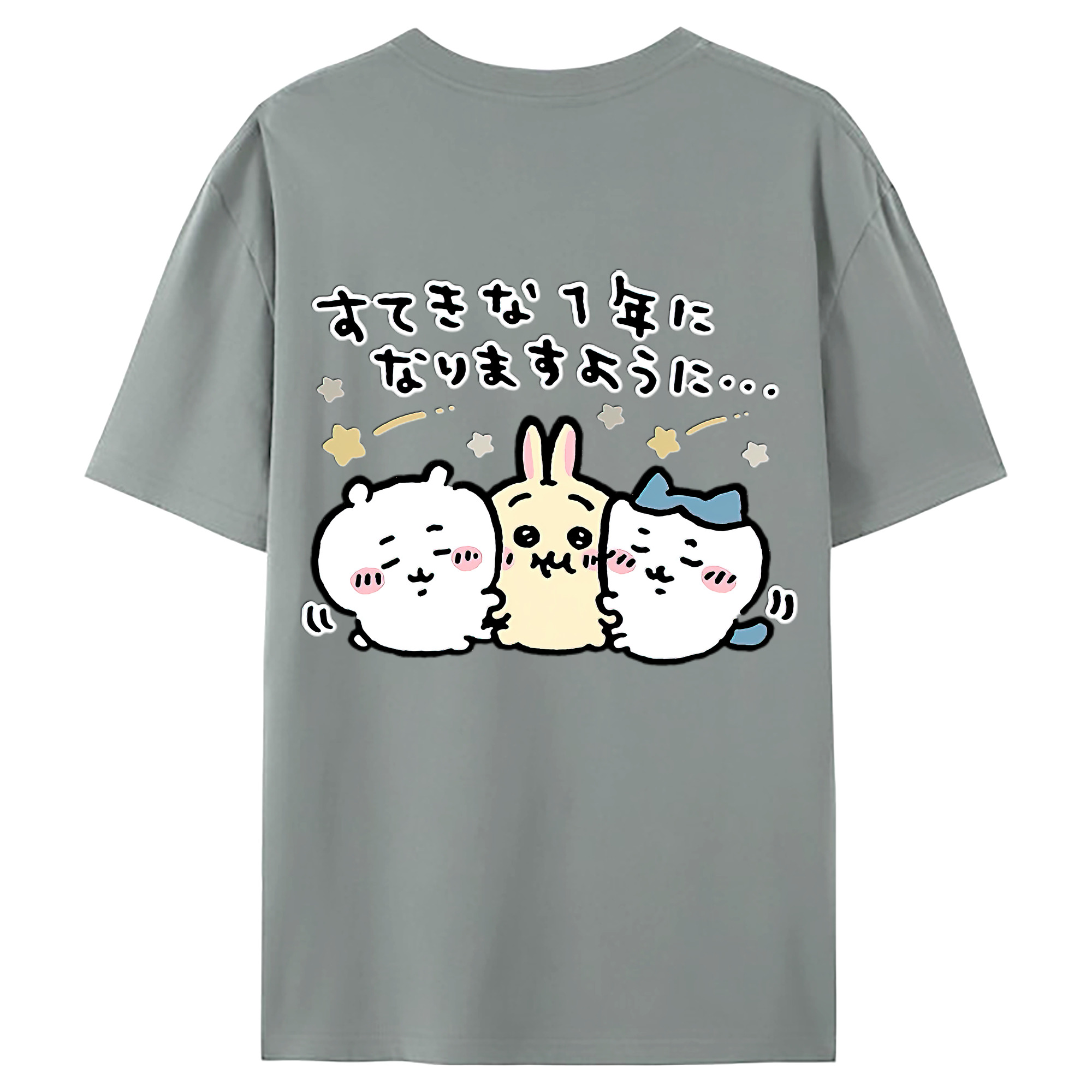 （画像用） ちいかわ ちいかわ Chii-kawa chiikawa 綿100％ メンズ半袖Tシャツ（バックプリント） 通気性